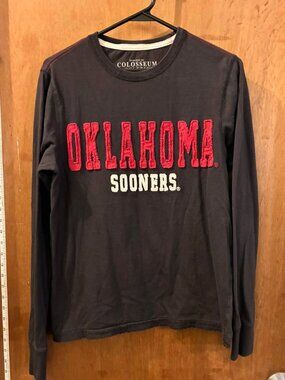 Size S - Colosseum Athletics - Gray OU Oklahoma Sooners Long Sleeve T-Shirt